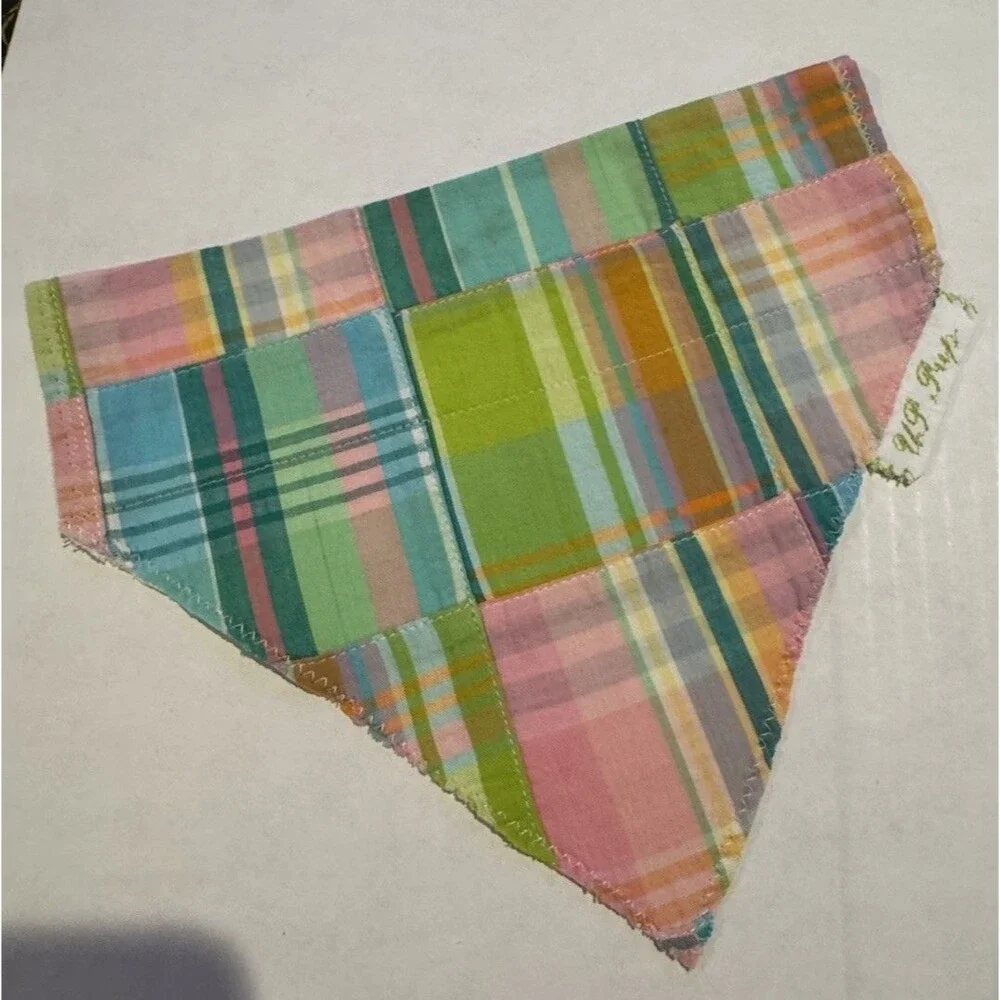 Dog Bandana Lot Of 3 Upcycled Fabric Handmade See Photos Slide On Collar